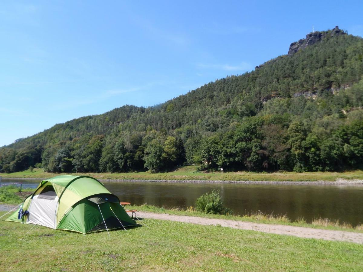 Hotel Campingplatz am Treidlerweg Königstein Exterior foto