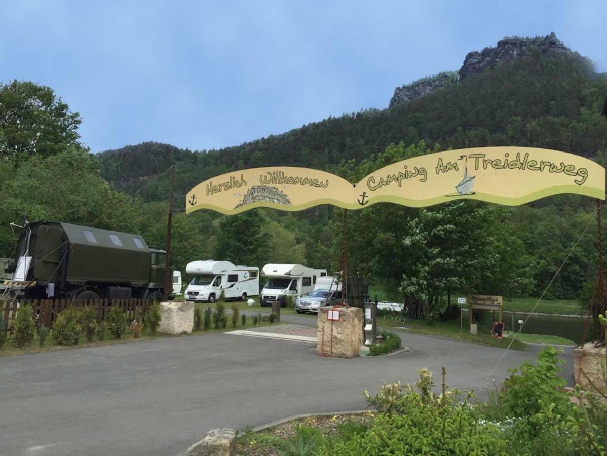 Hotel Campingplatz am Treidlerweg Königstein Exterior foto